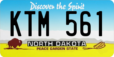 ND license plate KTM561