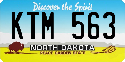 ND license plate KTM563