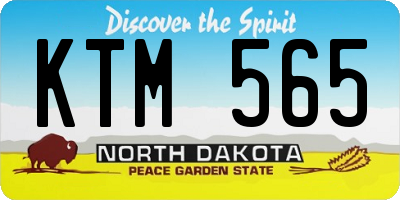 ND license plate KTM565