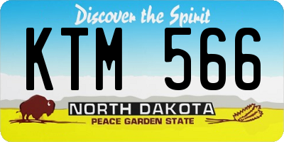 ND license plate KTM566