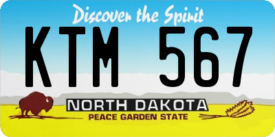 ND license plate KTM567