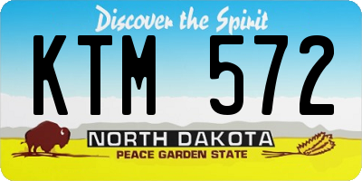 ND license plate KTM572