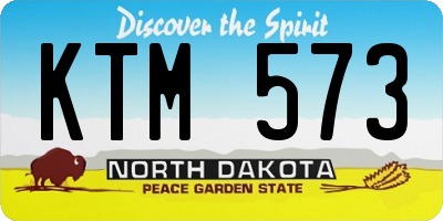 ND license plate KTM573