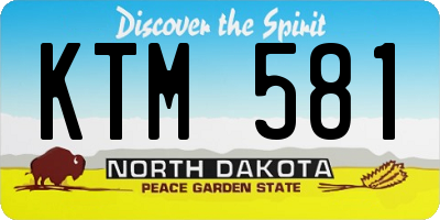 ND license plate KTM581