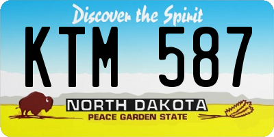 ND license plate KTM587