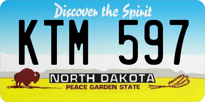 ND license plate KTM597