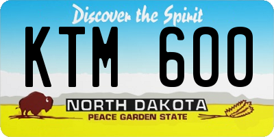ND license plate KTM600