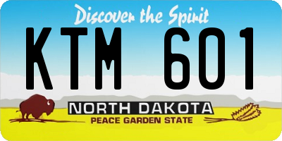 ND license plate KTM601