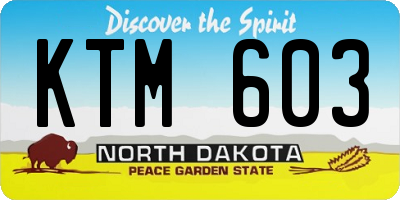 ND license plate KTM603