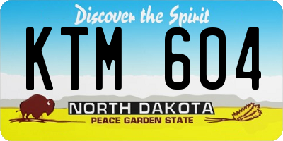 ND license plate KTM604