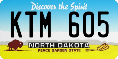 ND license plate KTM605