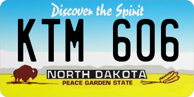 ND license plate KTM606