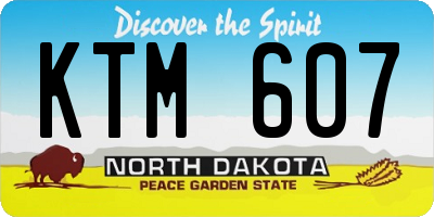 ND license plate KTM607