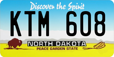 ND license plate KTM608