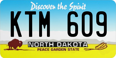 ND license plate KTM609