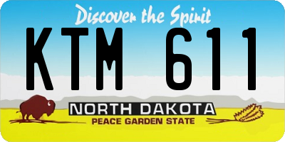 ND license plate KTM611