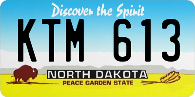 ND license plate KTM613