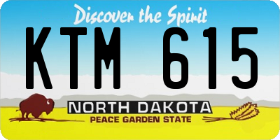 ND license plate KTM615