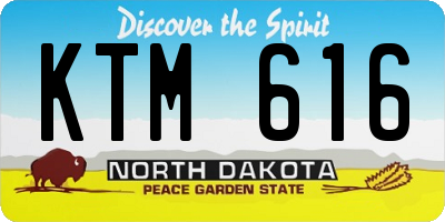 ND license plate KTM616