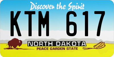 ND license plate KTM617