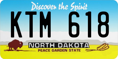 ND license plate KTM618