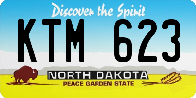 ND license plate KTM623