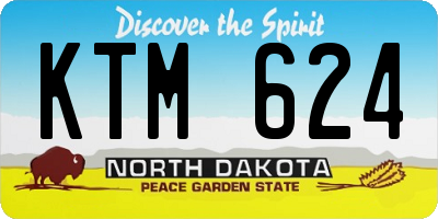 ND license plate KTM624