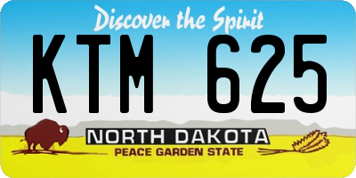 ND license plate KTM625