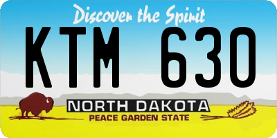 ND license plate KTM630