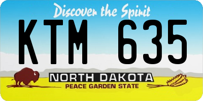 ND license plate KTM635