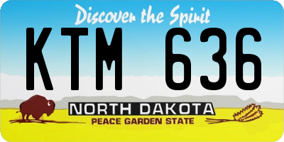 ND license plate KTM636