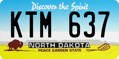 ND license plate KTM637