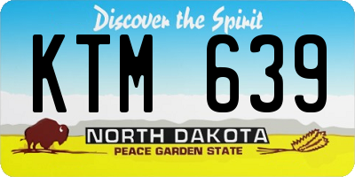 ND license plate KTM639