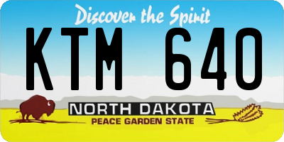 ND license plate KTM640