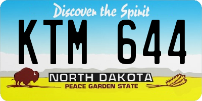 ND license plate KTM644