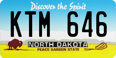 ND license plate KTM646