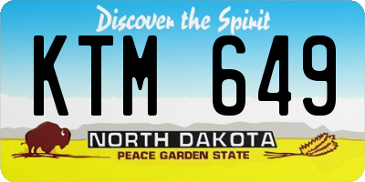 ND license plate KTM649