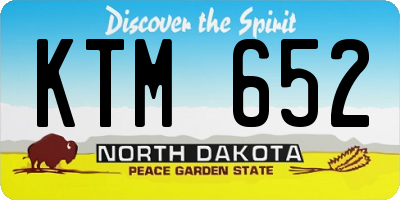ND license plate KTM652