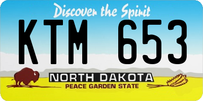 ND license plate KTM653