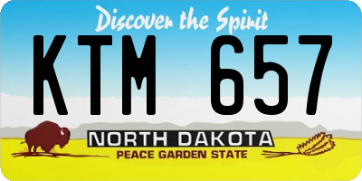 ND license plate KTM657
