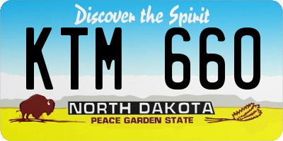 ND license plate KTM660