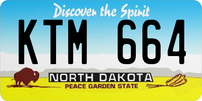 ND license plate KTM664