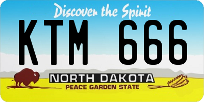 ND license plate KTM666