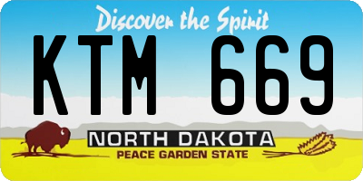 ND license plate KTM669