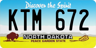 ND license plate KTM672