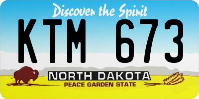 ND license plate KTM673