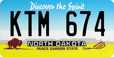 ND license plate KTM674