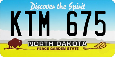 ND license plate KTM675