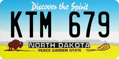 ND license plate KTM679