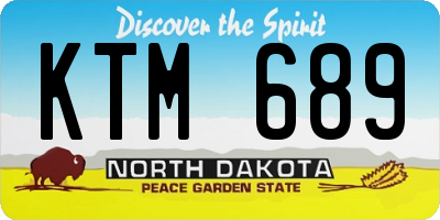 ND license plate KTM689